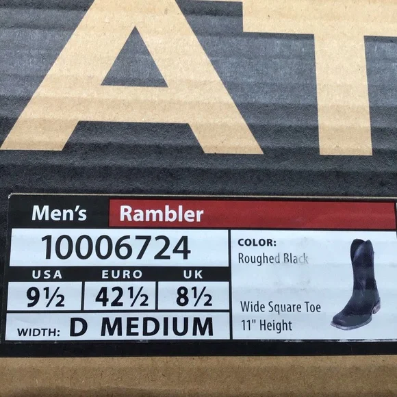 Men’s black Ariat rambler boot NWT 10006724 - Picture 7 of 7